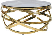 SalesFever Couchtisch "mit Design-Gestell in Stainless Steel f&uuml;r stilvolles Wohnen"