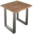 sam Esstisch Baumkante massiv Akazie stone 80 x 80 cm silber LAUREN
