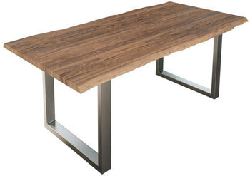 sam Esstisch Baumkante massiv Akazie stone 200 x 100 cm silber LAUREN Akazie Natur
