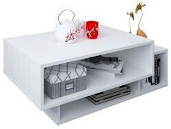 VCM Runila Couchtisch 2 Ablagen wei&szlig; white Engineered wood (918608)