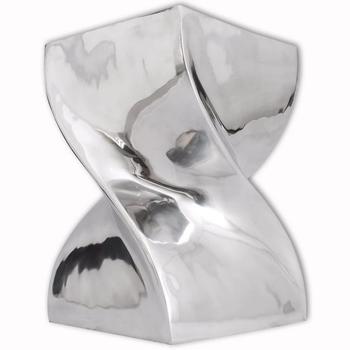 vidaXL Hocker/Beistelltisch Verdrehte Form Silbern Aluminium (243507)
