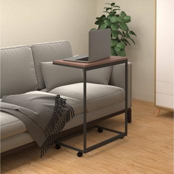 vidaXL Beistelltisch mit Rollen Holzwerkstoff V2 55x35x70 cm Schwarz/Braun (343100)