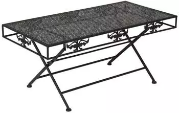 vidaXL Couchtisch Klappbar Vintage-Stil Metall 100x50x45 cm Schwarz (245927)