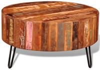 vidaXL Couchtisch Altholz Massiv Rund