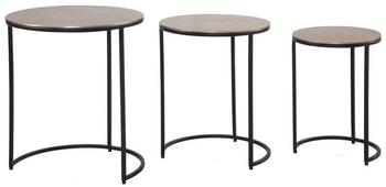 Wohnling Beistelltisch Wohnzimmertisch 3er Set Metall Satztisch Rund Gold (WL6.761)