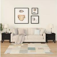 vidaXL Beistelltische 2 Stk. Schwarz 40x40x39 cm Massivholz Kiefer