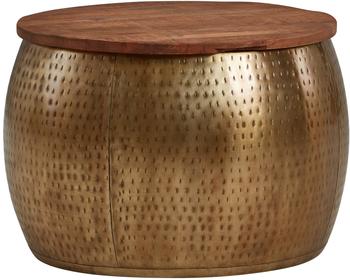 Wohnling Couchtisch Rund Metall Sofatisch Ø 60 cm Stauraum Wohnzimmertisch (WL6.705)