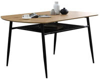 SalesFever Esstisch "Familienfreundlicher Tisch" Stilvolle Ablage aus Metall und