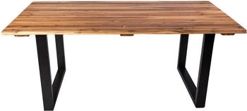 sam Outdoor-Baumkantentisch 180 x 90 cm Akazie U-Gestell Schwarz AVILA