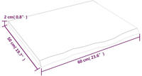 vidaXL Tischplatte Hellbraun 60x50x2 cm Massivholz Eiche Behandelt