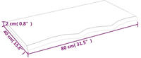 vidaXL Tischplatte Hellbraun 80x40x2 cm Massivholz Eiche Behandelt