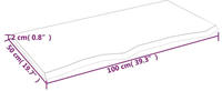 vidaXL Tischplatte 100x50x2 cm Massivholz Eiche Unbehandelt