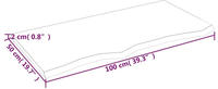 vidaXL Tischplatte Hellbraun 100x50x2 cm Massivholz Eiche Behandelt