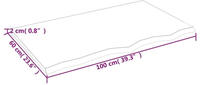 vidaXL Tischplatte 100x60x2 cm Massivholz Eiche Unbehandelt