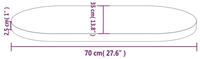 vidaXL Tischplatte 70x35x2,5 cm Massivholz Kiefer Oval