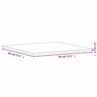 vidaXL Tischplatte 80x80x2,5 cm Quadratisch Massivholz Buche