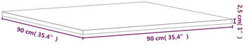 vidaXL Tischplatte 90x90x2,5 cm Quadratisch Massivholz Buche