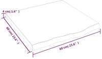 vidaXL Tischplatte 60x60x(2-4) cm Massivholz Eiche Unbehandelt
