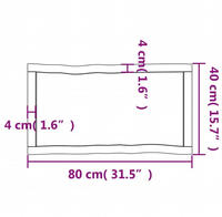 vidaXL Tischplatte 80x40x(2-4) cm Massivholz Behandelt Baumkante