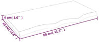 vidaXL Tischplatte 80x40x(2-4) cm Massivholz Eiche Unbehandelt