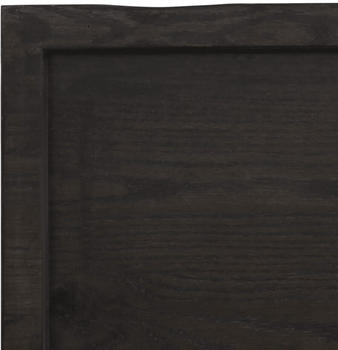 vidaXL Tischplatte Dunkelgrau 80x50x4 cm Massivholz Eiche Behandelt