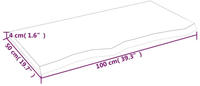 vidaXL Tischplatte 100x50x(2-4) cm Massivholz Eiche Unbehandelt