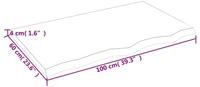 vidaXL Tischplatte Hellbraun 100x60x(2-4)cm Massivholz Eiche Behandelt