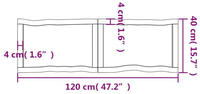vidaXL Tischplatte 120x40x(2-4) cm Massivholz Behandelt Baumkante