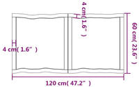 vidaXL Tischplatte 120x60x(2-4) cm Massivholz Behandelt Baumkante