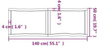 vidaXL Tischplatte 140x50x(2-4) cm Massivholz Behandelt Baumkante