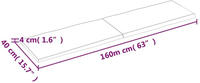 vidaXL Tischplatte Hellbraun 160x40x4cm Eichenholz Behandelt Baumkante