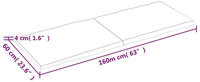 vidaXL Tischplatte 160x60x4 cm Massivholz Eiche Unbehandelt Baumkante