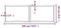 vidaXL Tischplatte 180x60x(2-4) cm Massivholz Behandelt Baumkante