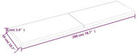 vidaXL Tischplatte Dunkelgrau 200x50x4 cm Massivholz Eiche Behandelt
