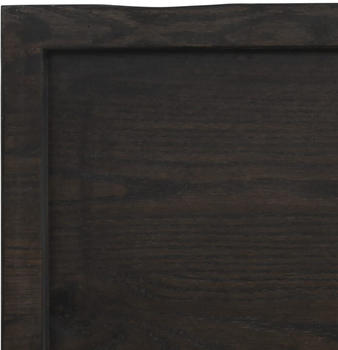 vidaXL Tischplatte Dunkelgrau 220x40x4 cm Massivholz Eiche Behandelt