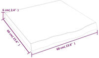 vidaXL Tischplatte 60x60x(2-6) cm Massivholz Eiche Unbehandelt