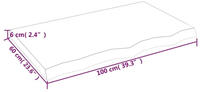 vidaXL Tischplatte 100x60x(2-6) cm Massivholz Eiche Unbehandelt