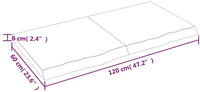 vidaXL Tischplatte Hellbraun 120x60x6 cm Massivholz Eiche Behandelt