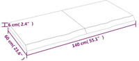 vidaXL Tischplatte 140x60x6 cm Massivholz Eiche Unbehandelt