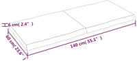 vidaXL Tischplatte Dunkelgrau 140x60x6 cm Eichenholz mit Baumkante