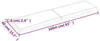 vidaXL Tischplatte Hellbraun 160x40x6cm Eichenholz Behandelt Baumkante