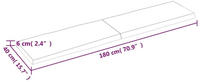 vidaXL Tischplatte Dunkelgrau 180x40x6 cm Eichenholz mit Baumkante
