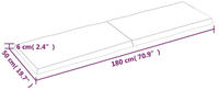 vidaXL Tischplatte Hellbraun 180x50x6cm Eichenholz Behandelt Baumkante
