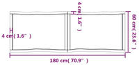 vidaXL Tischplatte Dunkelgrau 180x60x6 cm Eichenholz mit Baumkante