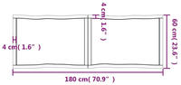 vidaXL Tischplatte Hellbraun 180x60x6cm Eichenholz Behandelt Baumkante