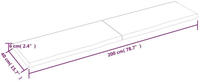 vidaXL Tischplatte Dunkelgrau 200x40x6 cm Massivholz Eiche Behandelt