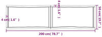vidaXL Tischplatte 200x50x6 cm Massivholz Eiche Unbehandelt Baumkante