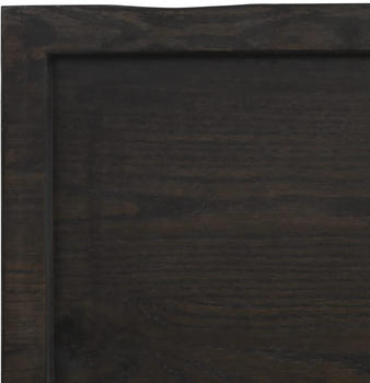 vidaXL Tischplatte Dunkelgrau 200x50x6 cm Massivholz Eiche Behandelt