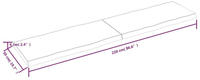 vidaXL Tischplatte Hellbraun 220x50x6cm Eichenholz Behandelt Baumkante