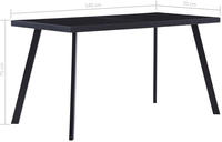 vidaXL Esstisch Schwarz 140 x 70 x 75 cm Hartglas